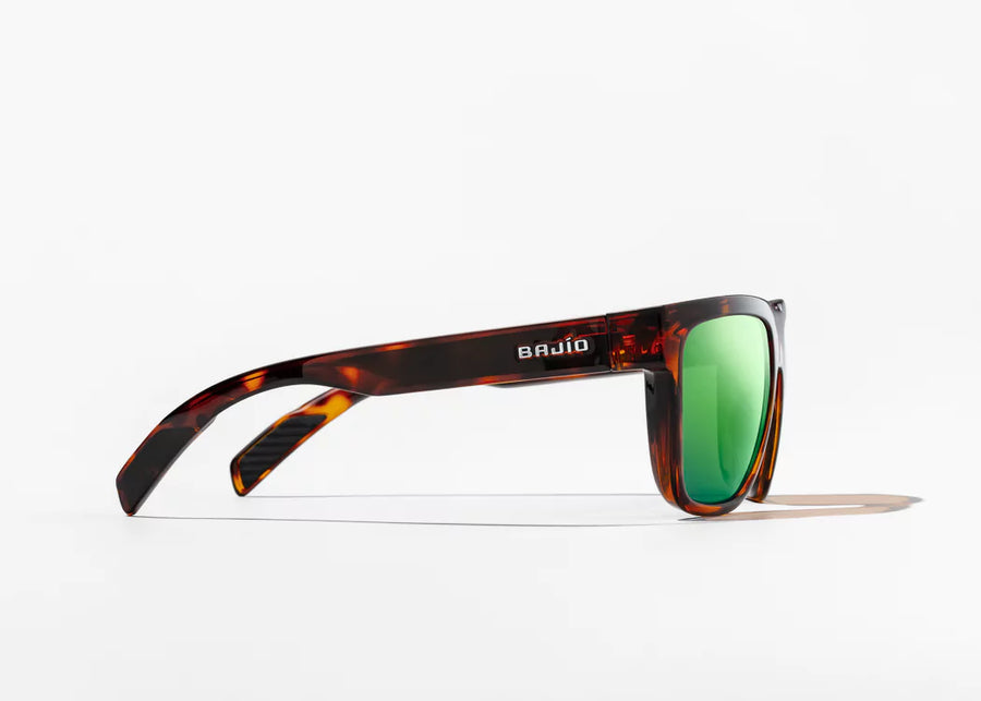 Bajío Las Rocas Sunglasses - Brown Tortoise Matte Frame / Green Mirror Glass Lens