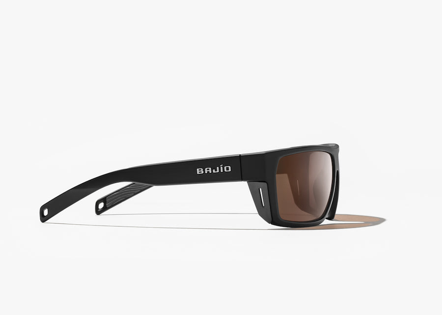 Bajío Palometa Sunglasses - Black Matte Frame / Copper Glass Lens