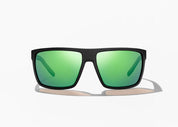Bajío Toads Sunglasses - Black Matte Frame / Green Mirror Polycarbonate Lens