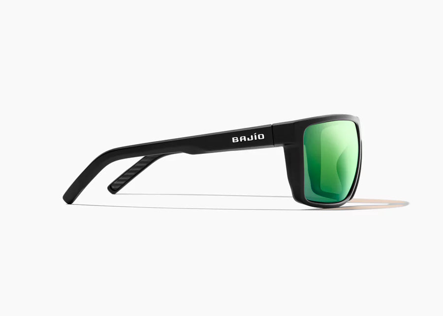 Bajío Toads Sunglasses - Black Matte Frame / Green Mirror Polycarbonate Lens