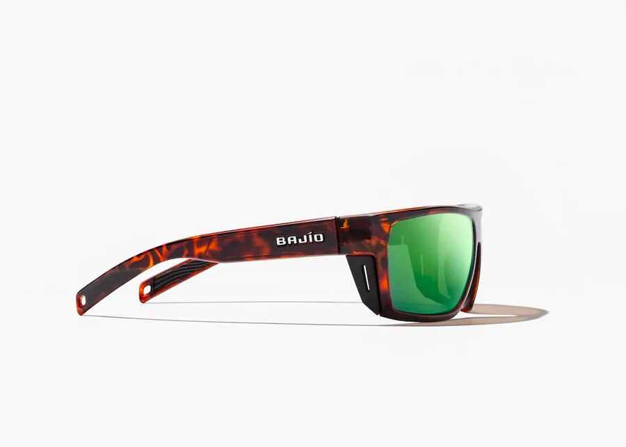Bajío Palometa Reader Sunglasses - Brown Tortoise Matte Frame / Green Mirror +2.00 Lens