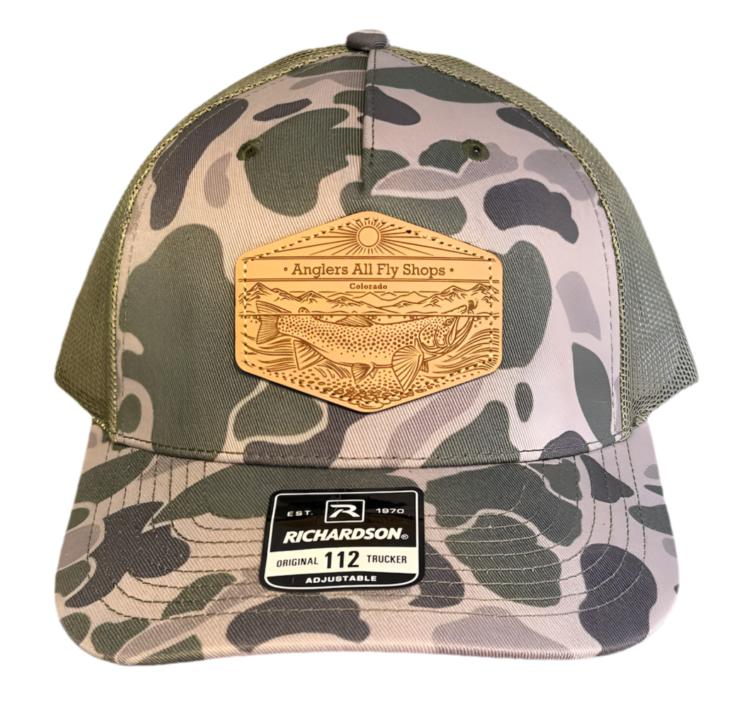 Anglers All Range Riser Patch Trucker Hat - Duck Camo/Green