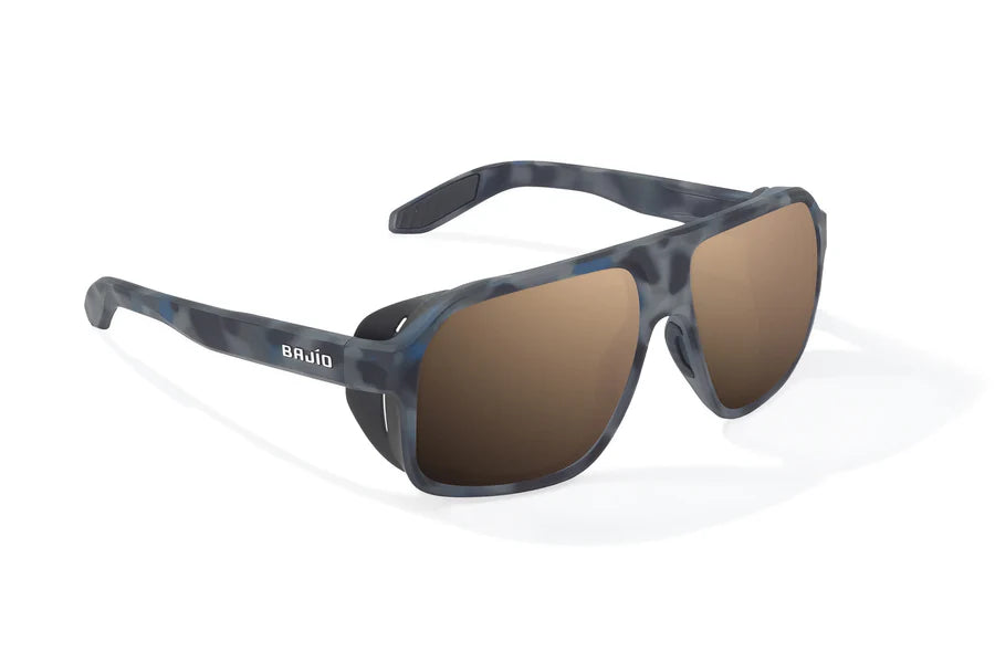 Bajio Cocho Sunglasses - Dark Blue Camo Frame/Copper Glass Lens