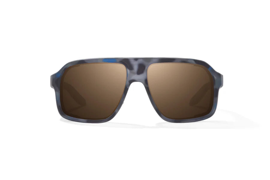 Bajio Cocho Sunglasses - Dark Blue Camo Frame/Copper Glass Lens