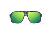 Bajio Cocho Sunglasses - Dark Blue Camo Frame/Green Mirror Poly Lens