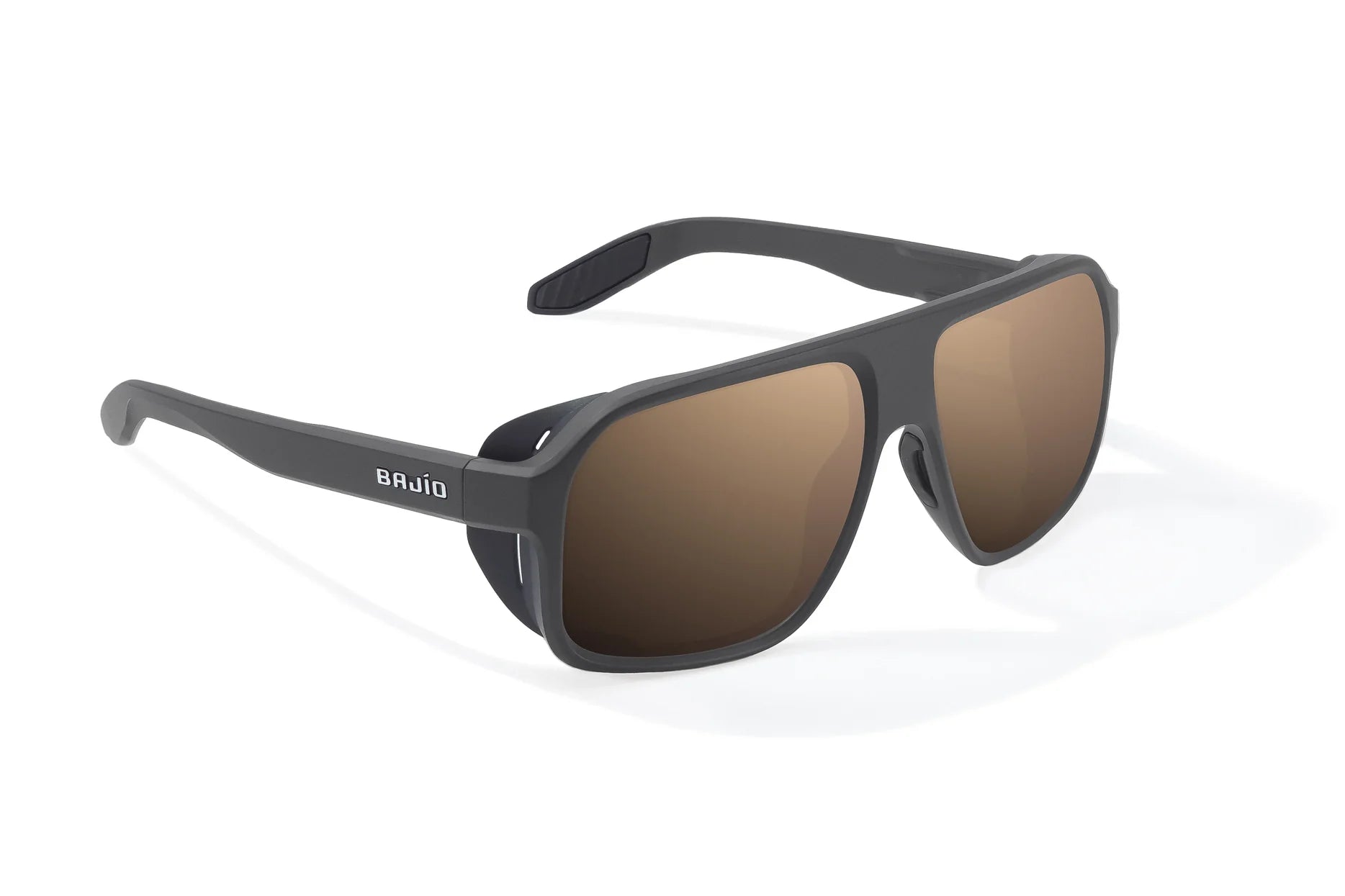 Bajio Cocho Sunglasses - Graphite Black Matte Frame | Copper Glass Lens