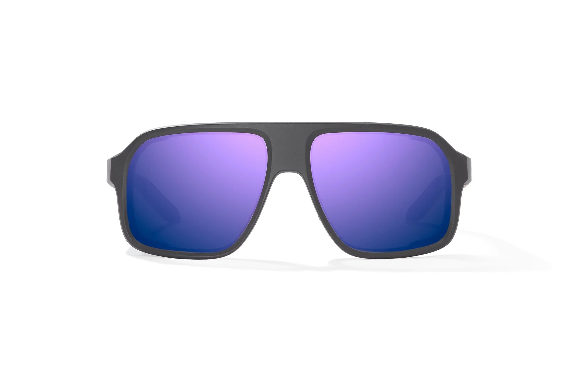 Bajio Cocho Sunglasses - Graphite Black Matte Frame | Violet Mirror Glass Lens