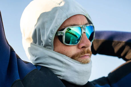 Bajio Cocho Sunglasses - Dark Blue Camo Frame/Green Mirror Poly Lens