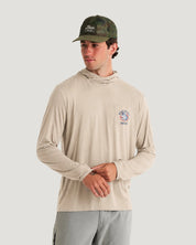 Free Fly Apparel Men's Bamboo Lightweight Graphic Hoodie - Ready to Roll Desert Tan