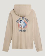 Free Fly Apparel Men's Bamboo Lightweight Graphic Hoodie - Ready to Roll Desert Tan