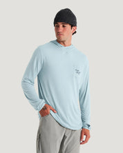 Free Fly Apparel Men's Bamboo Lightweight Graphic Hoodie - Trout Bum Ocean Mist