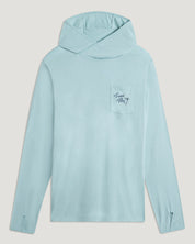 Free Fly Apparel Men's Bamboo Lightweight Graphic Hoodie - Trout Bum Ocean Mist