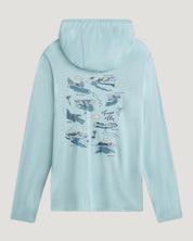 Free Fly Apparel Men's Bamboo Lightweight Graphic Hoodie - Trout Bum Ocean Mist