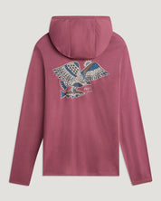 Free Fly Apparel Men's Bamboo Lightweight Graphic Hoodie - Osprey Catch Plum