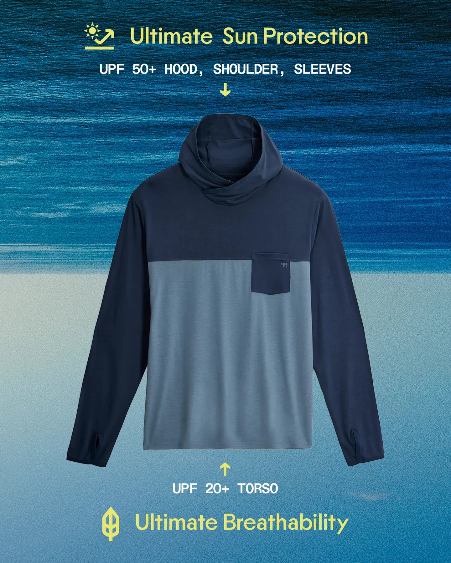 Free Fly Men's Bamboo Hybrid Hoodie