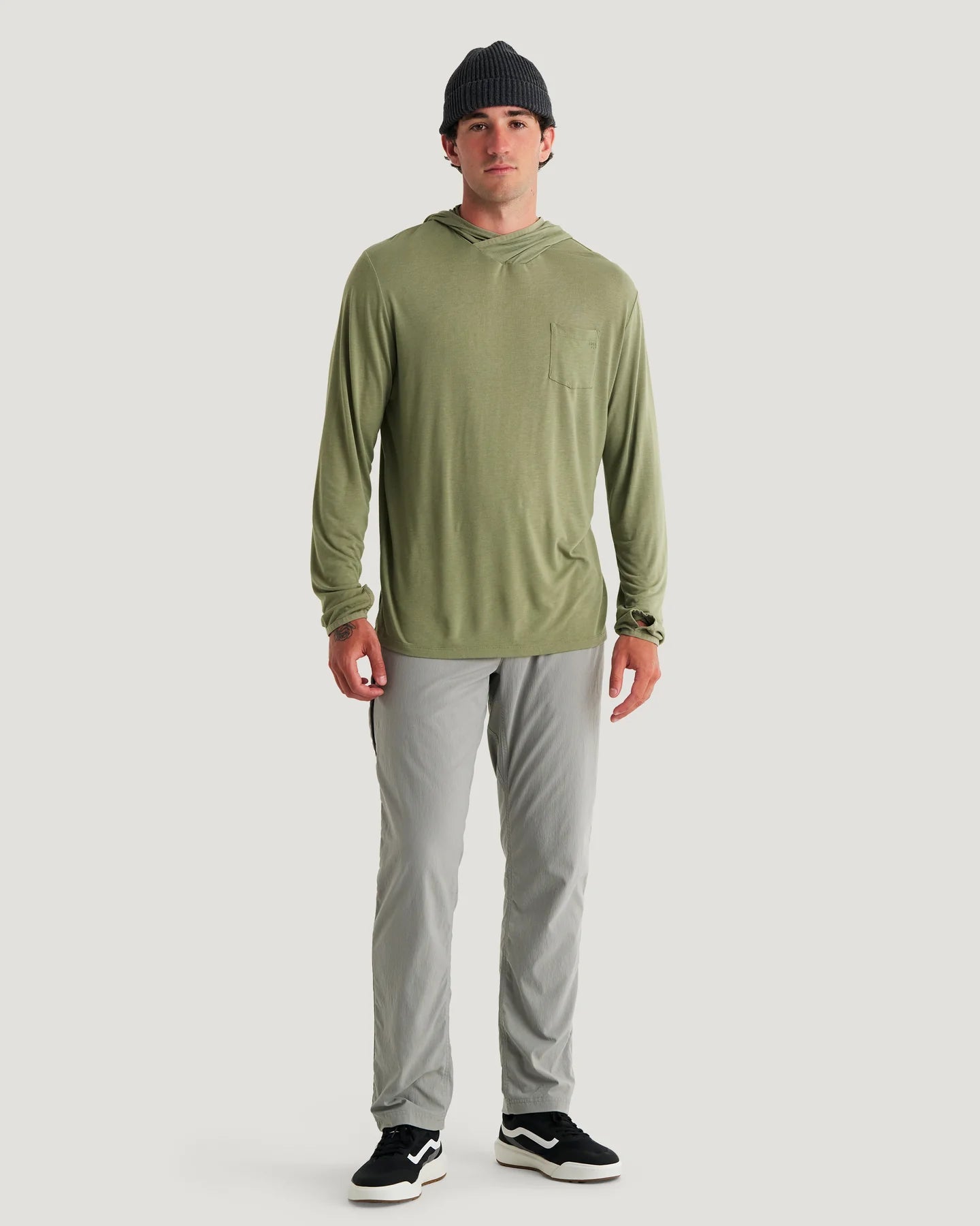 Free Fly Men's Bamboo Lightweight Hoodie - Oil Green
