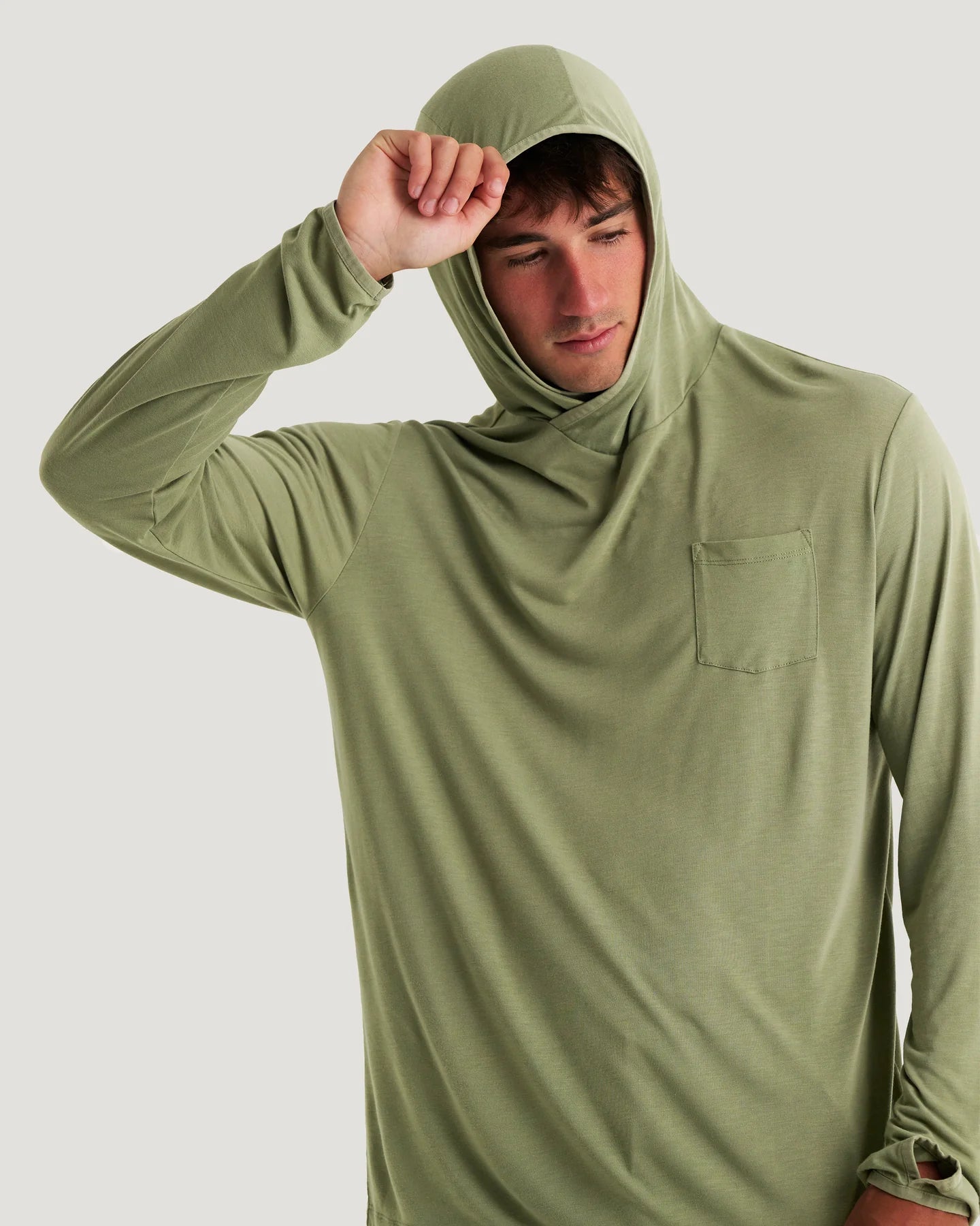 Free Fly Men's Bamboo Lightweight Hoodie - Oil Green
