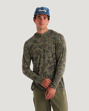 Free Fly Apparel Men's Bamboo Shade Hoodie - Vintage Camo Oil Green