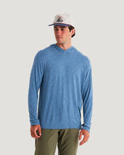 Free Fly Apparel Men's Bamboo Shade Hoodie - Drifter Print Windward Blue