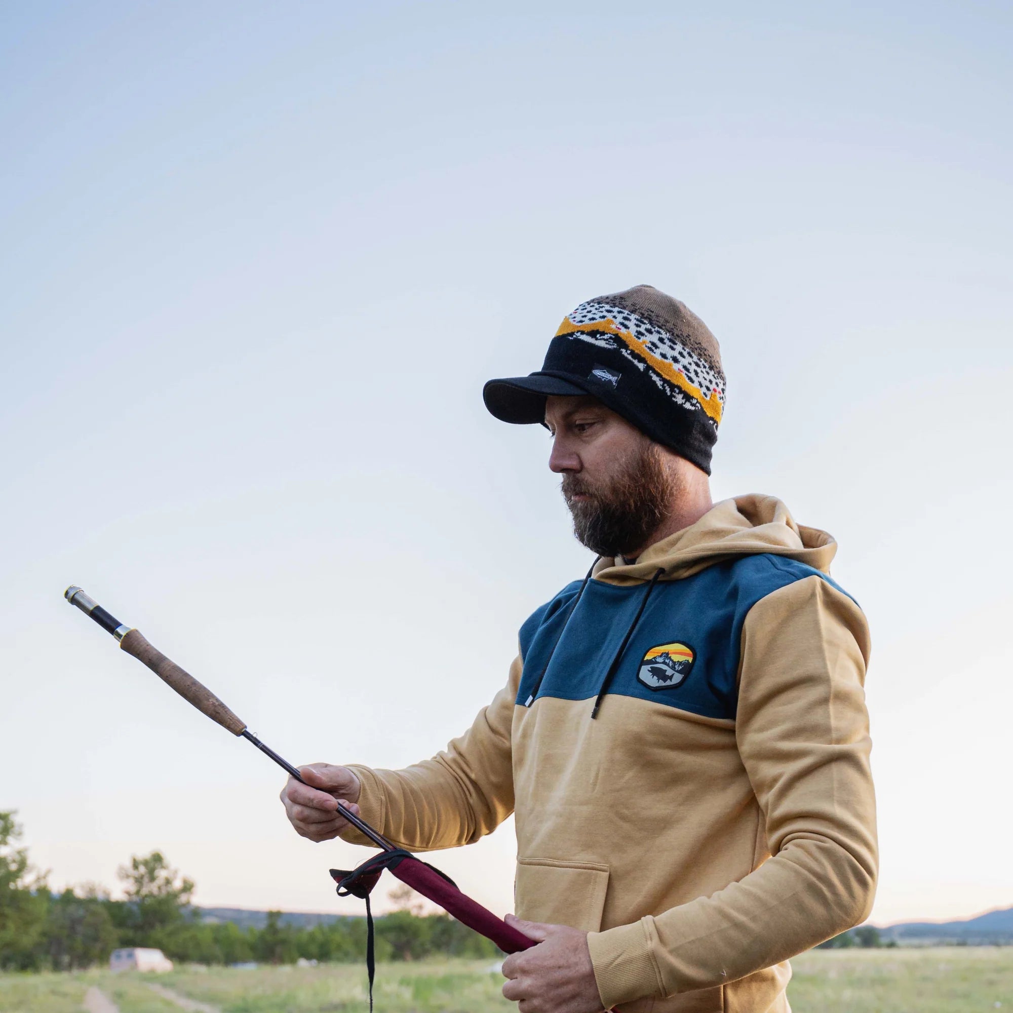 Rep Your Water Mountain Trout Patch Saddleback Hoody