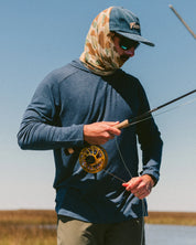 Free Fly Apparel Men's Bamboo Shade Hoodie - Drifter Print Windward Blue