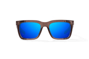 Bajio Palehorse Sunglasses - Dark Brown Glass Gloss Frame with Blue Mirror Glass Lens