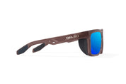 Bajio Palehorse Sunglasses - Dark Brown Glass Gloss Frame with Blue Mirror Glass Lens