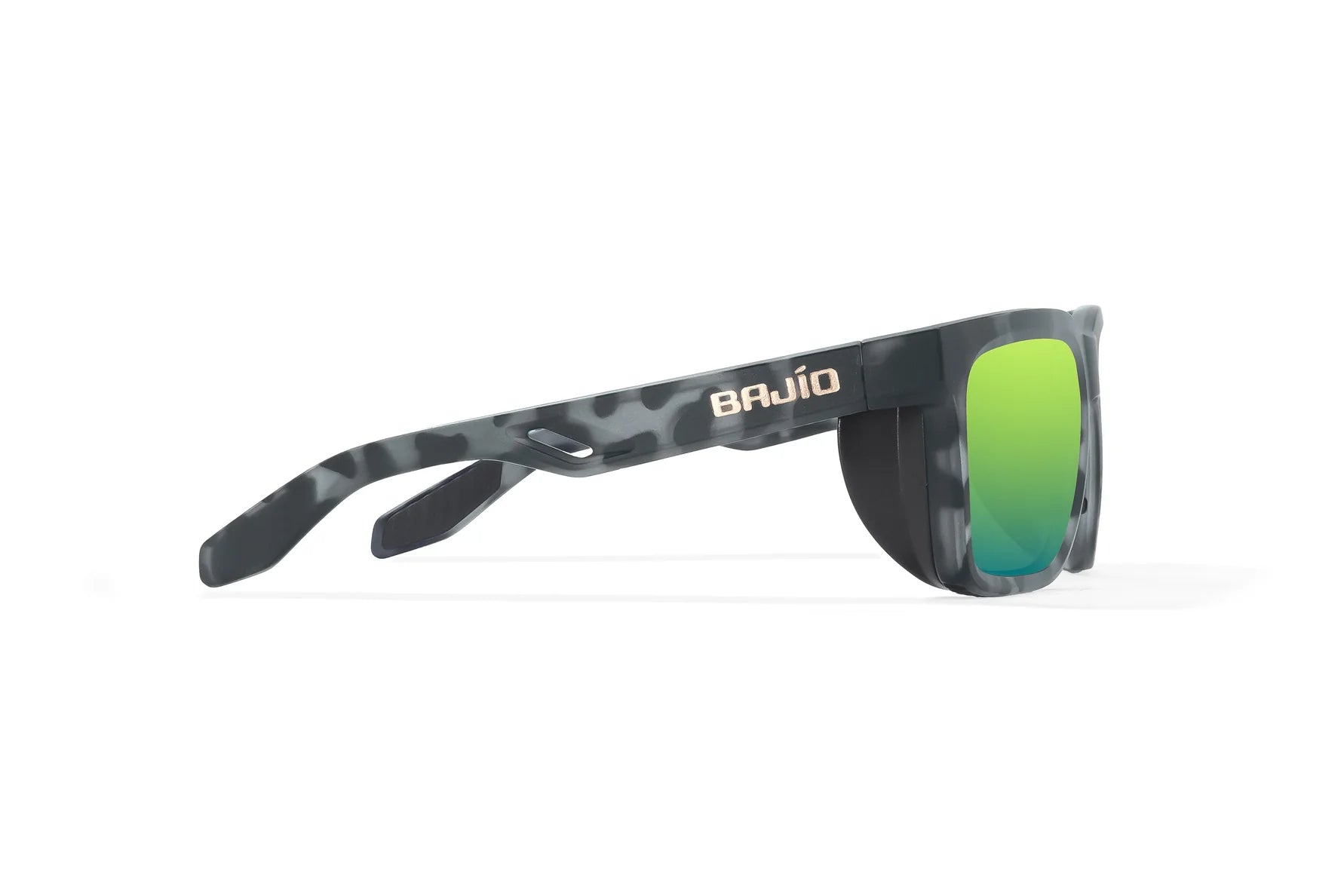 Bajio Palehorse Sunglasses - Dark Brown Glass Gloss Frame with Green Mirror Poly Lens