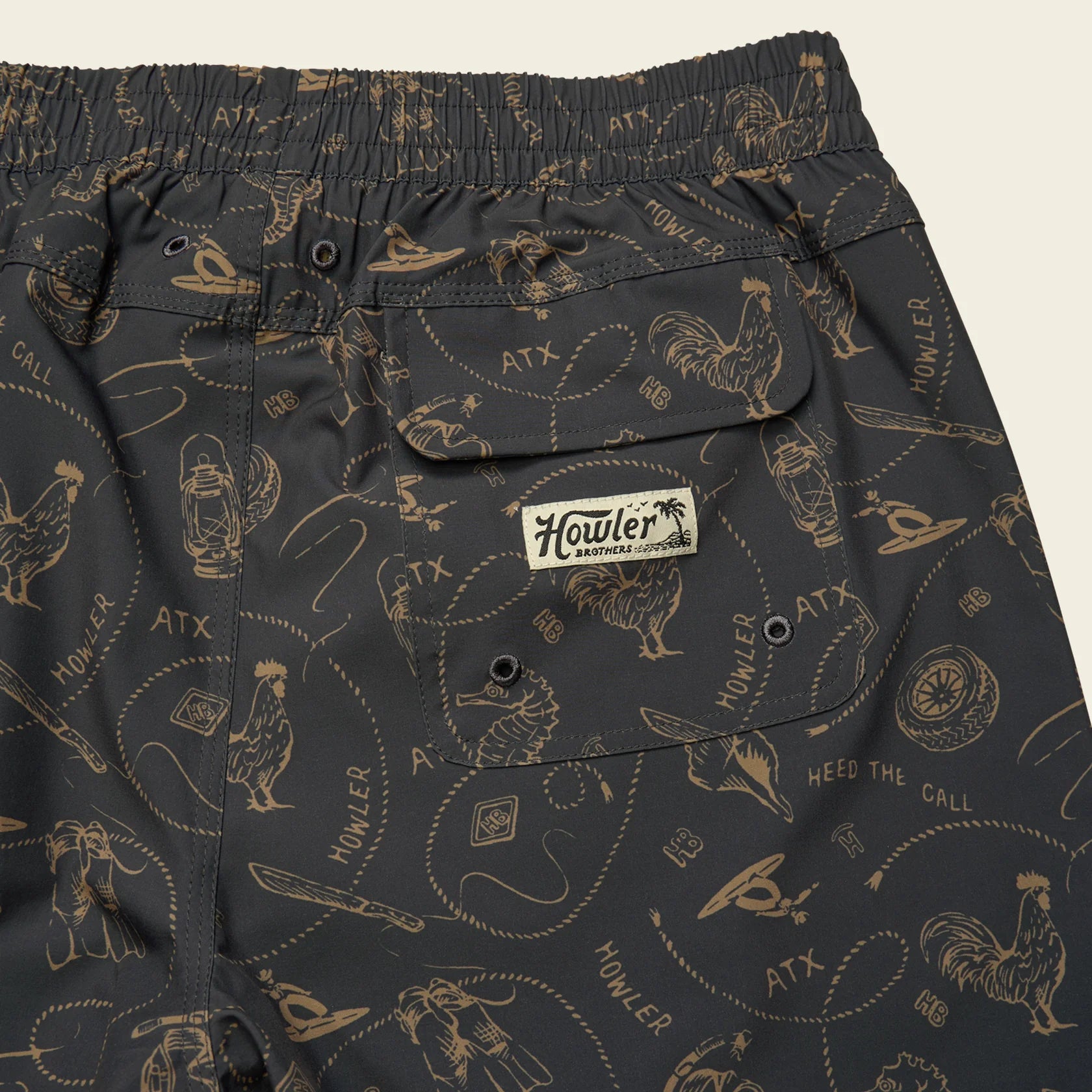 Howler Brothers Deep Set Boardshorts - Sea Rodeo : Antique Black