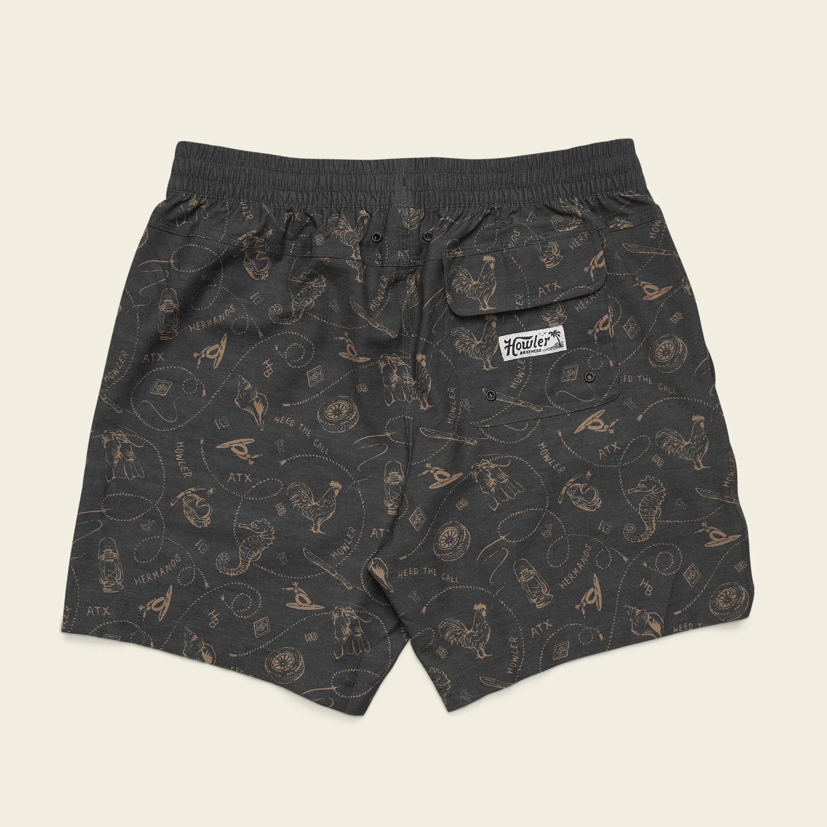 Howler Brothers Deep Set Boardshorts - Sea Rodeo : Antique Black