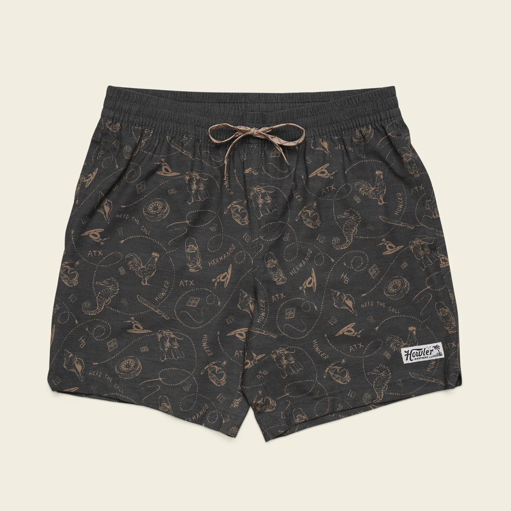 Howler Brothers Deep Set Boardshorts - Sea Rodeo : Antique Black