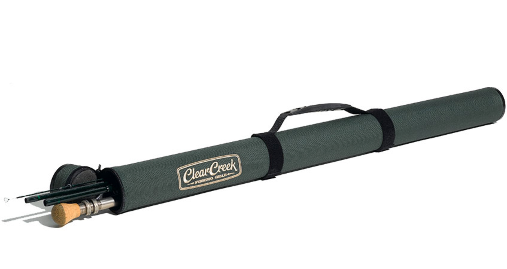 Clear Creek 9' 4pc Green Cloth Covered Rod Tube