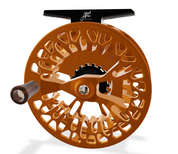 Abel Vaya 5/6 Fly Reel - Satin Orange / Blue Drag Knob & Rosewood Handle