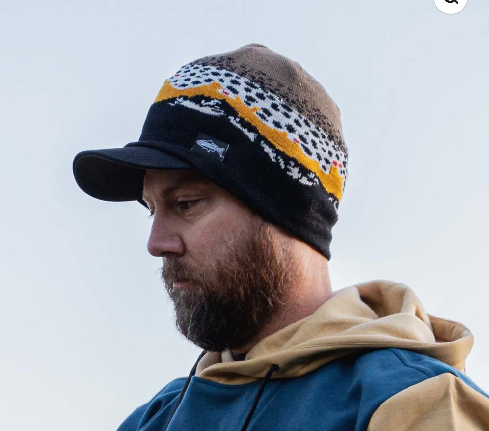 Rep Your Water Brown Trout Mountains  Skull Cap