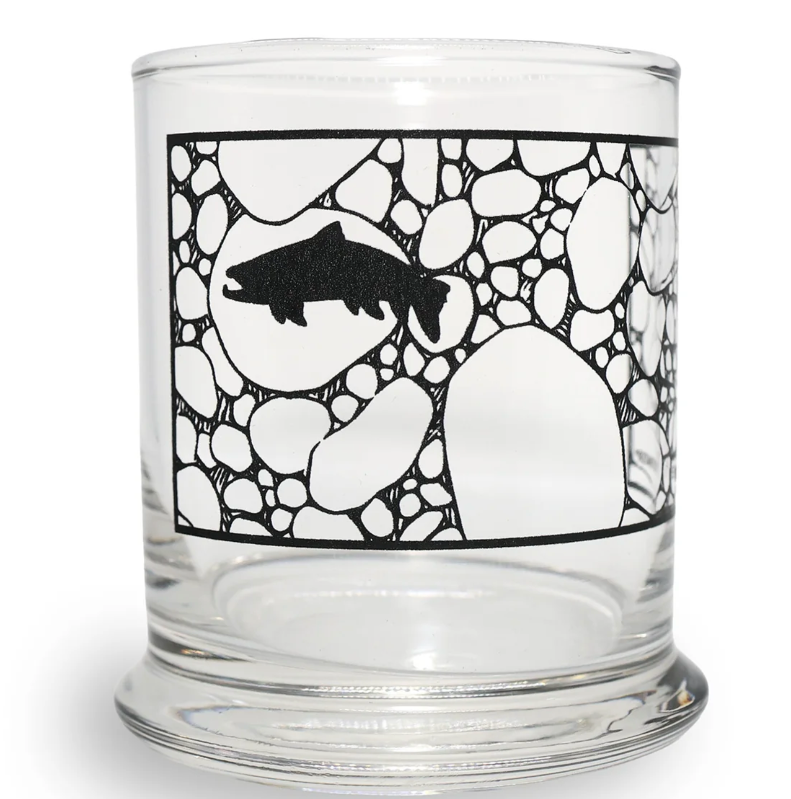 Rep Your Water River Rock Trout Lowball Glass