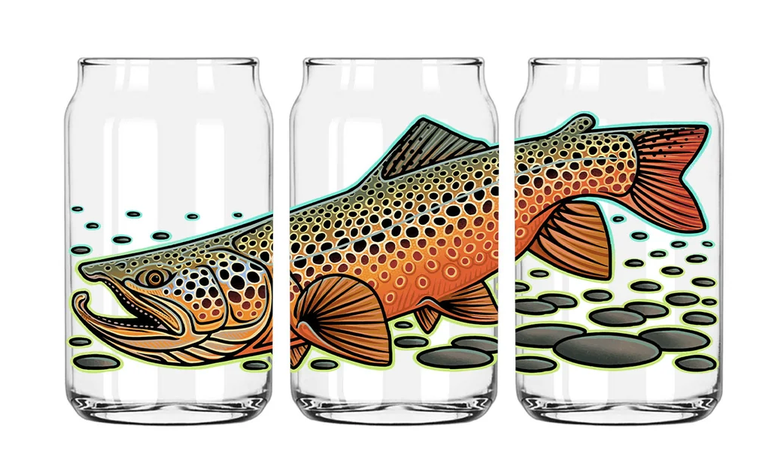 Caey Underwood Brown Trout Beer Glass