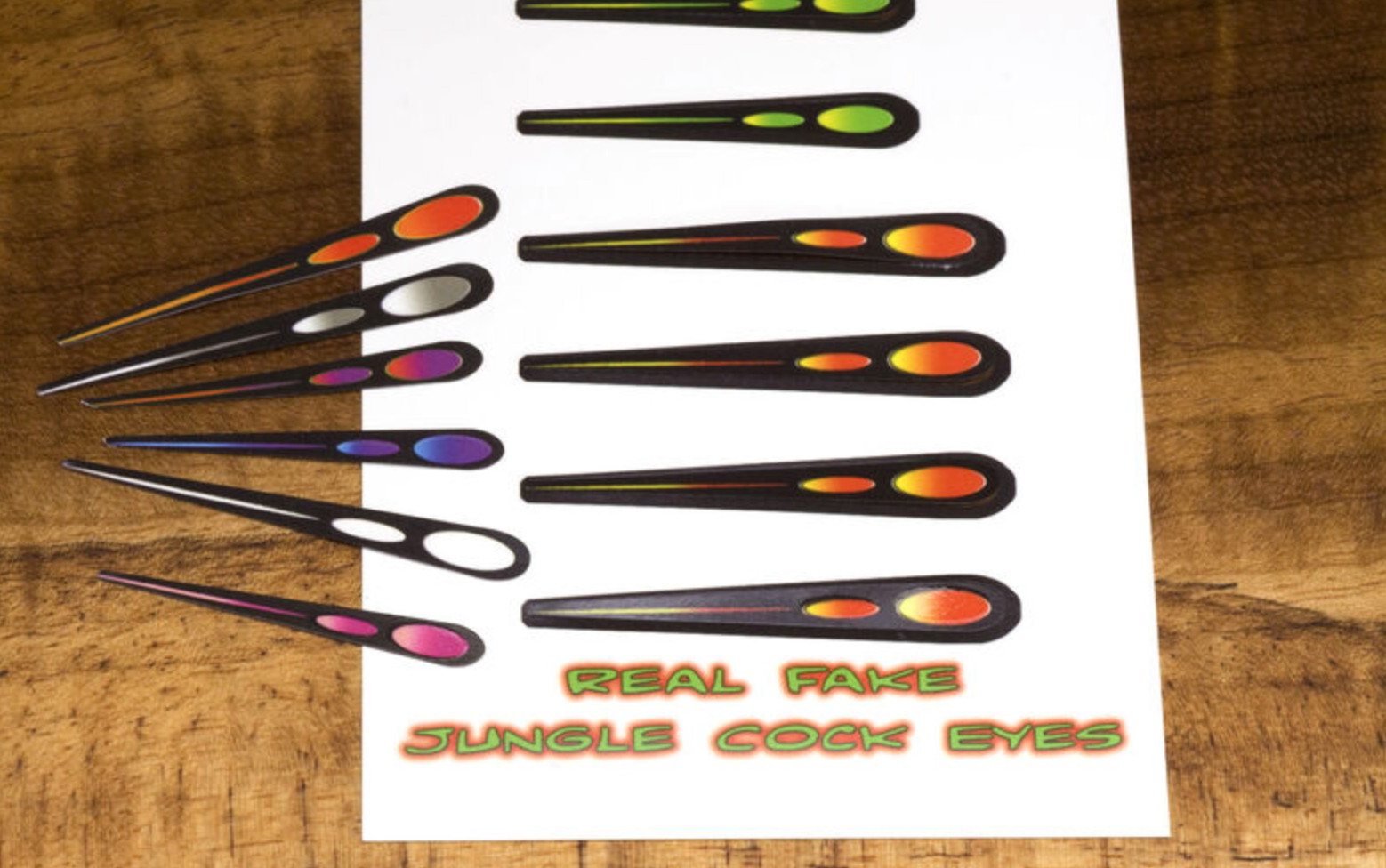Hareline Real Fake Jungle Cock Complete Color Range Sample 32 Eyes