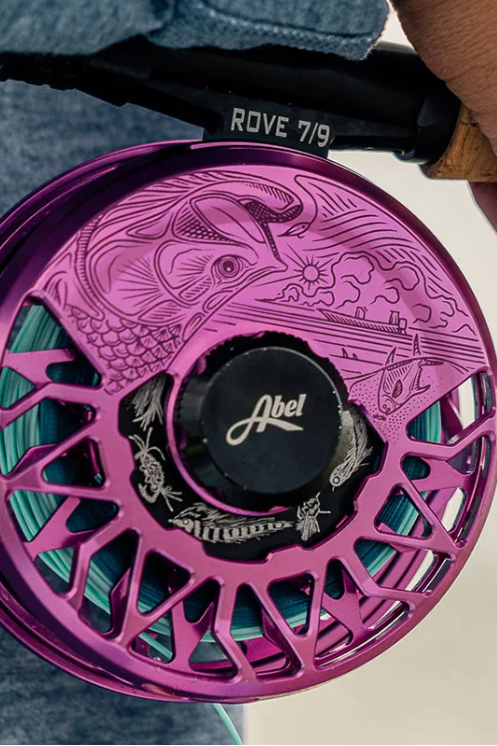 pink fly fishing reel