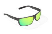 Bajio Sigs Sunglasses - Dark Gray Glass Matte Frame with Green Mirror Glass Lens