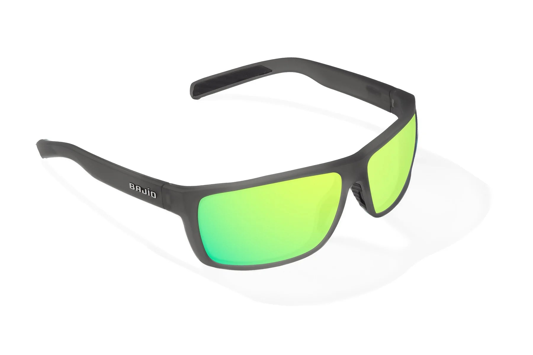 Bajio Sigs Sunglasses - Dark Gray Glass Matte Frame with Green Mirror Glass Lens
