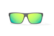 Bajio Sigs Sunglasses - Dark Gray Glass Matte Frame with Green Mirror Glass Lens