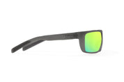 Bajio Sigs Sunglasses - Dark Gray Glass Matte Frame with Green Mirror Glass Lens