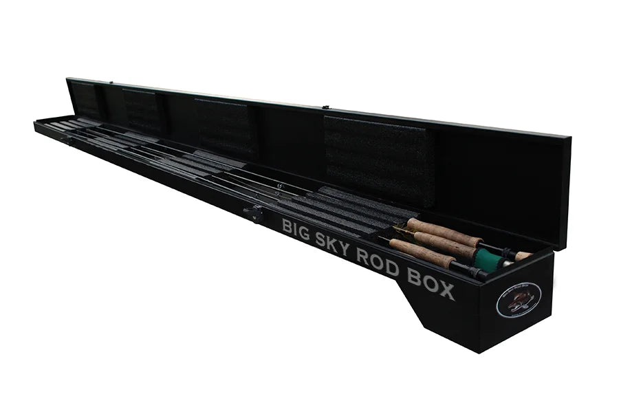 Big Sky Rod Box - Original Fly Rod Carrier - Passenger's Side / Dark Grey Metallic Logo