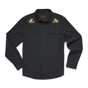 Howler Brothers Crosscut Deluxe Longsleeve Shirt - Orange Blossoms: Antique Black