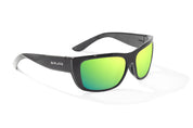 Bajio Annette Sunglasses - Black Gloss Frame with Green Mirror Glass Lens