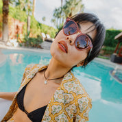 Suncloud Barnes Sunglasses - Dusty Rose Crystal + Polarized Low Light Rose Lens