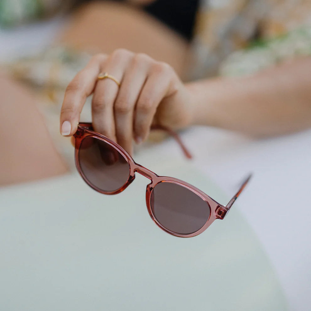 Suncloud Barnes Sunglasses - Dusty Rose Crystal + Polarized Low Light Rose Lens