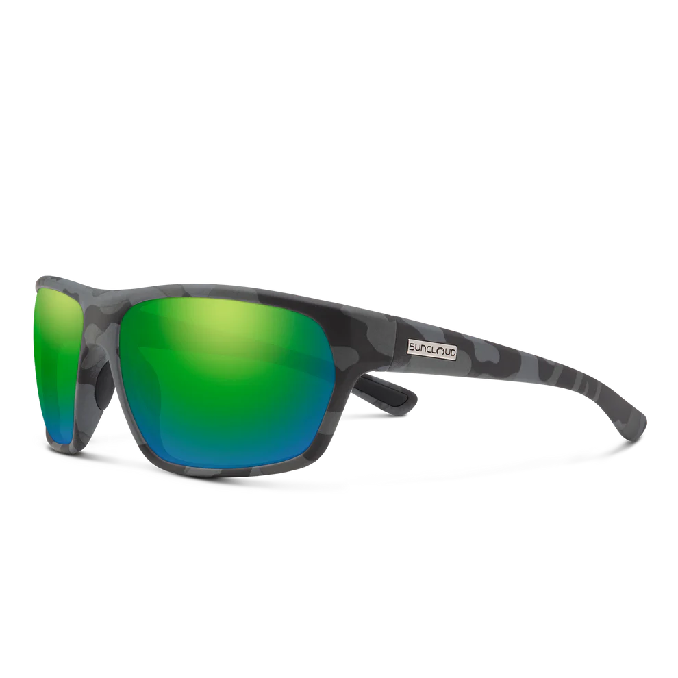 Suncloud Boone Sunglasses - Matte Stonefish + Polarized Green Mirror Lens