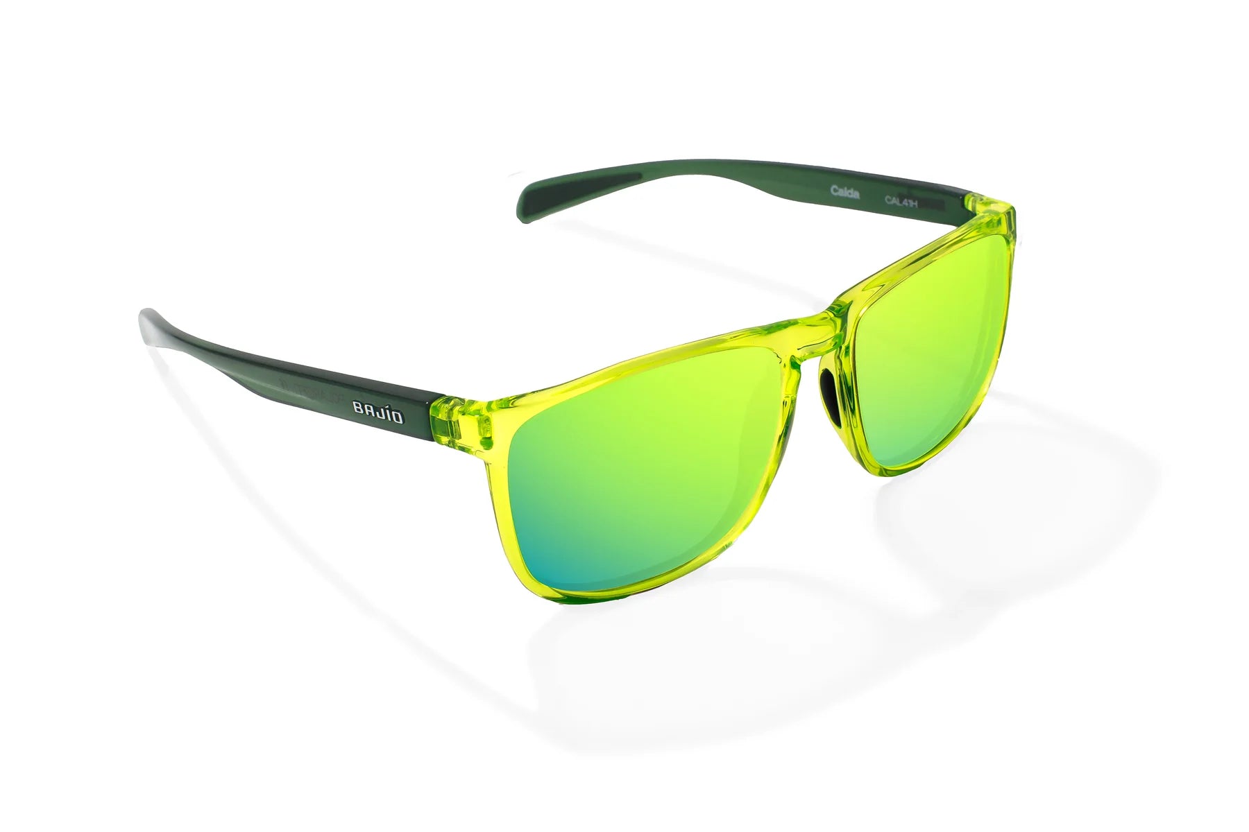 Bajio Calda Sunglasses - Green Glass Gloss Frame with Green Mirror Polycarbonate Lens