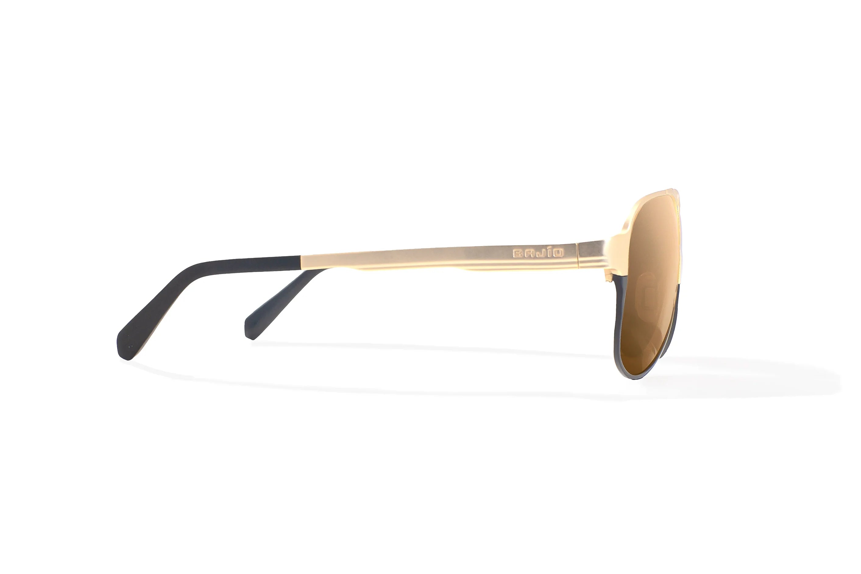 Bajio Clink Sunglasses - Gold/Black Fade Matte Frame with Copper Polycarbonate Lenses